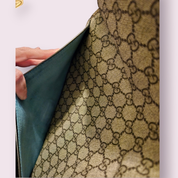 Gucci Beige and Green Embroidered Women's Bag - Picture 6 of 13